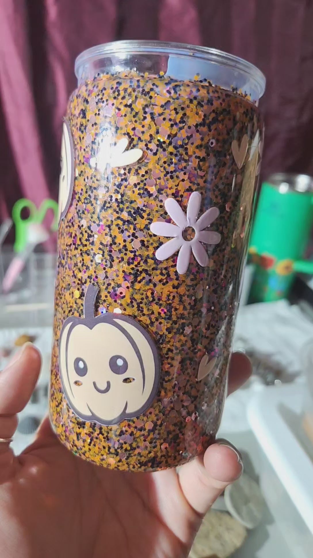 Halloween dry glitter cup