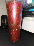 Red glitter lava cup