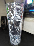White lava black glitter