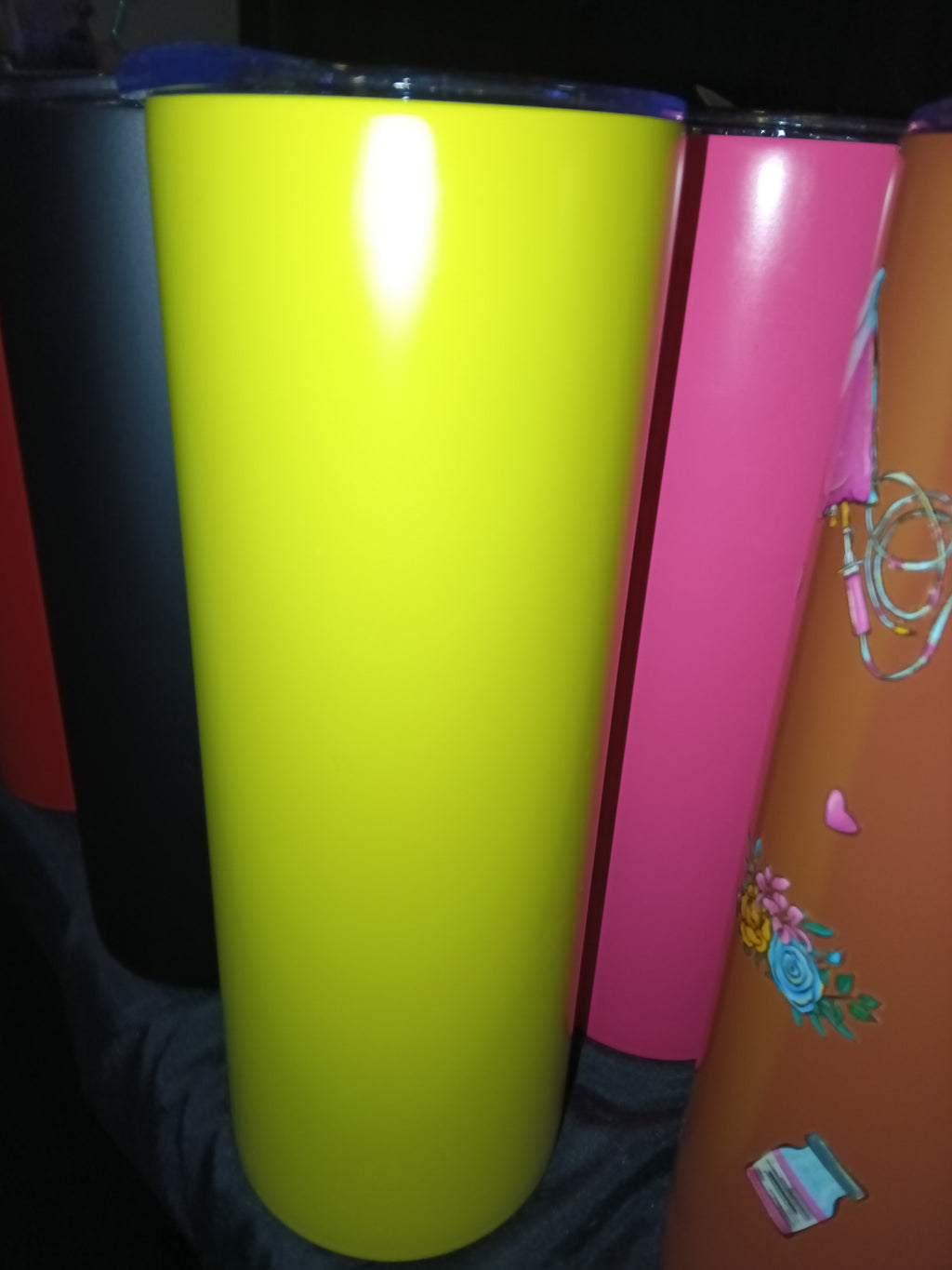 20 oz yellow stainless steel cups